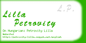 lilla petrovity business card